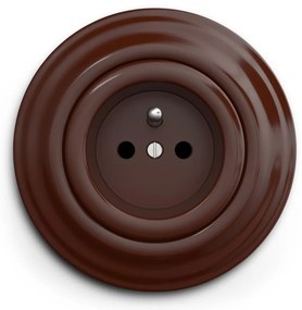 Kliklap - Presa da parete in stile retrò con cornice 230 V marrone