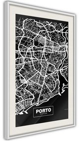 Poster  City Map: Porto (Dark)  Cornice Quadri Cornice nera, Larghezza x Altezza Home decor 20x30