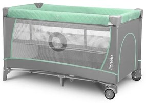 Lionelo - Lettino da viaggio FLOWER Turchese