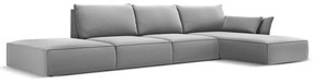 Divano angolare grigio chiaro (con penisola a destra/con chaise lounge) con rivestimento in velluto Vanda – Mazzini Sofas