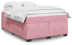 Giroletto A Molle Con Materasso Rosa 160x200 Cm İn Velluto /