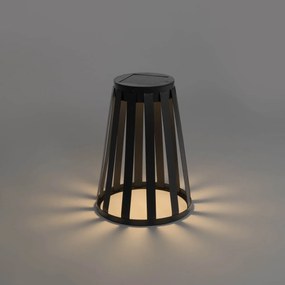 Lampada da tavolo da esterno nera con LED dimmerabile a 3 livelli, solare e ricaricabile - Penny