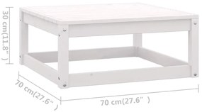 Set Divani da Giardino 3 pz Bianco in Legno Massello di Pino