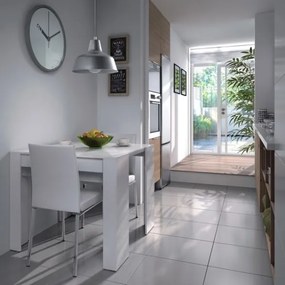 Tavolo consolle allungabile da pranzo in legno bianco per cucina design moderno