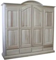 armadio classico 4 porte 4 cassetti legno grezzo 234x60x230 - Mobili 2G