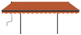 Tenda Automatica con Sensore Vento e LED 4x3,5m Arancio Marrone