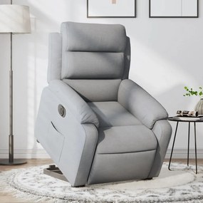 Poltrona Reclinante Alzapersona Elettrica Grigio Chiaro Tessuto /