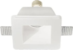 Faretto da incasso quadrato RUMBA in gesso verniciato Bianco 12x12 cm