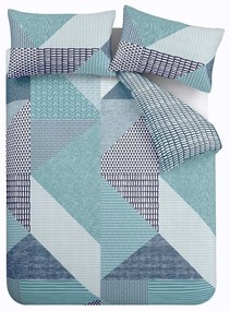 Set copripiumino e federa color foglia di tè per letto matrimoniale 200x200 cm Larsson Geo – Catherine Lansfield