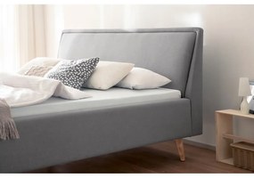 Letto matrimoniale imbottito grigio chiaro rete non inclusa 180x200 cm Frieda – Meise Möbel