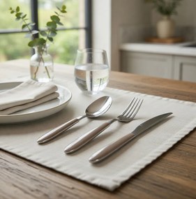 Servizio Set di Posate 24 pezzi in Acciaio Inox Eme Vero Nocciola 408...