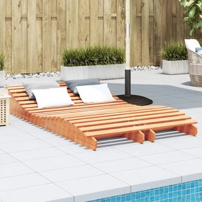 Lettini 2pz Marrone Cera 205x60x31,5 Cm Legno Massello Di Pino /