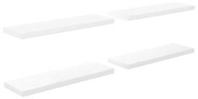 Scaffali a parete 4 pz bianco lucido 80x23,5x3,8 cm in mdf