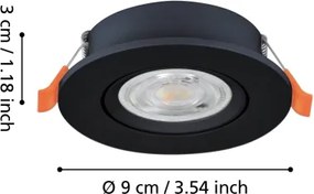 Eglo 902264 - Faretto da incasso BARRANCO LED/4,8W/230V nero