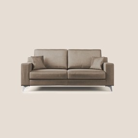 Michael divano moderno in morbido velluto impermeabile T01 marrone 146 cm