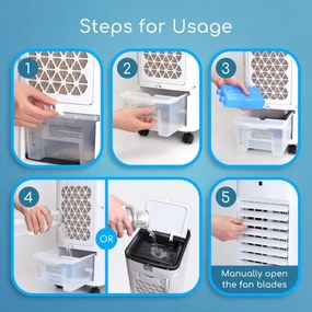 Aigostar - Raffrescatore aria 60W/230V bianco/nero con telecomando