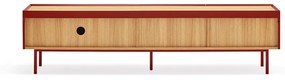 Mobile TV rosso scuro effetto rovere 180x45 cm Arista - Teulat