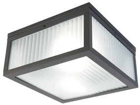 Plafoniera da esterno smart nera con vetro scanalato con WiFi A60 - Charlois