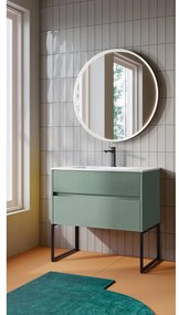 Mobile sottolavabo e lavabo Niwa verde L 90 x H 50 x P 45.5 cm 1 vasca