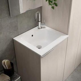 Lavatoio per bucato in resina bianco opaco JNKA SENSEA L 50 x P 46 x Sp 50 cm da interno ed esterno