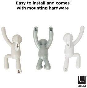 Ganci in plastica da parete in set da 3 Buddy - Umbra