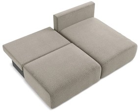 Divano angolare beige allungabile/con contenitore (con penisola a destra) Kalena – Makamii