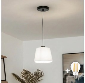 Brilagi - Lampada a sospensione LED a cavo CERIA 1xE27/40W/230V Ø 20,5 cm bianco