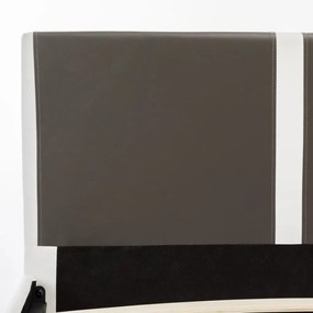 Giroletto grigio e bianco in similpelle 180x200 cm