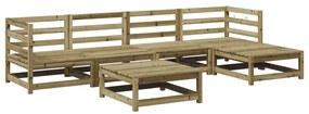 Set divani da giardino 6 pz in legno impregnato di pino