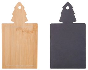 Set 2 taglieri natalizi bambù e ardesia