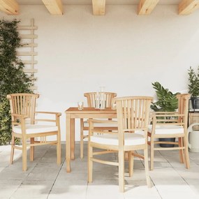 Set Da Pranzo Per Giardino 5 Pz İn Legno Massello Di Teak /