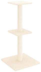 Albero per gatti con tiragraffi in sisal crema 73 cm