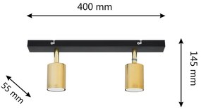 LED Faretto TUNE 2xGU10/4,8W/230V oro/nero