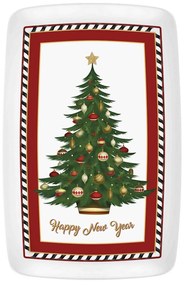 Piatto da portata Natale 35x25 cm in ceramica Albero