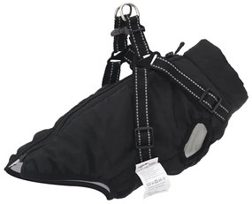 Cappotto Cani Con Imbracatura Impermeabile Riflettente Nero L40 /