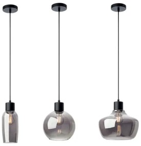 Redo 01-4044 - Lampadario a sospensione con filo ATLANTIS 1xE27/42W/230V diametro 11 cm nero