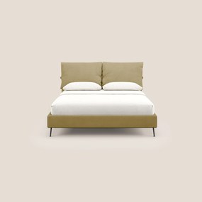 Artemisia letto imbottito con piedini alti sfoderabile in tessuto smacchiabile T17