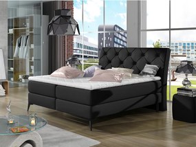 Letto matrimoniale boxspring Coimbra - 160 x 200 cm , Ecopelle nero