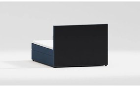 Letto matrimoniale imbottito blu scuro con spazio contenitivo 160x200 cm Flip - Ropez