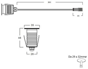 Faretto LED 3W IP67 LED OSRAM, luce BLU - Professional Colore Blue