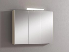 Pensile con luce Akira laccato lucido visone L 90 x H 70 x P 15.5 cm