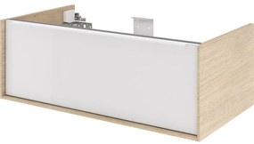 Mobile sottolavabo e lavabo Neo Frame marrone bianco L 90 x H 32 x P 48 cm 1 cassetto