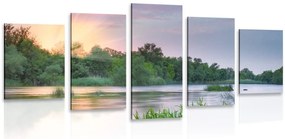 Quadri 5 pezzi – Alba sul fiume