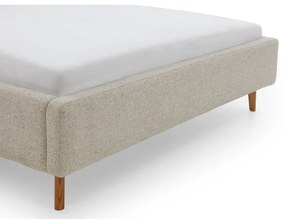 Letto matrimoniale imbottito beige con contenitore con rete inclusa 180x200 cm Mattis – Meise Möbel