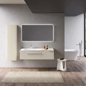 Mobile bagno sospeso con lavabo L 135 x H 36 x P 51 cm pesca per vasca a destra Ginevra