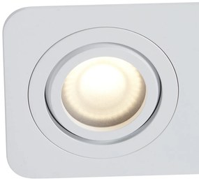 Faretto da incasso rotondo bianco GU10 50mm orientabile e inclinabile IP44 2 luci - Alberto