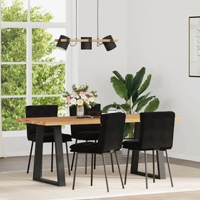 Sedie Da Pranzo 4 Pz Nere İn Velluto /