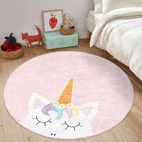 Tappeto rosa per bambini ø 80 cm Comfort - Mila Home