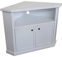 Mobile porta tv angolo 2 ante legno shabby bianco 72x63x80 - Mobili 2G