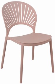 SOLEIL Rosa Cipria - MODERNA SEDIA DA CUCINA BAR GIARDINO (IMPILABILE)